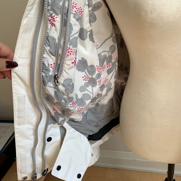 THE North Face White Gray Hyvent Jacket sz M - Picture 6 of 8